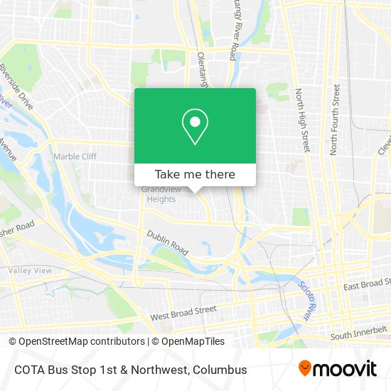 COTA Bus Stop 1st & Northwest map