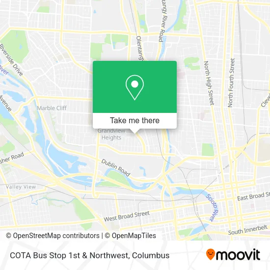 Mapa de COTA Bus Stop 1st & Northwest