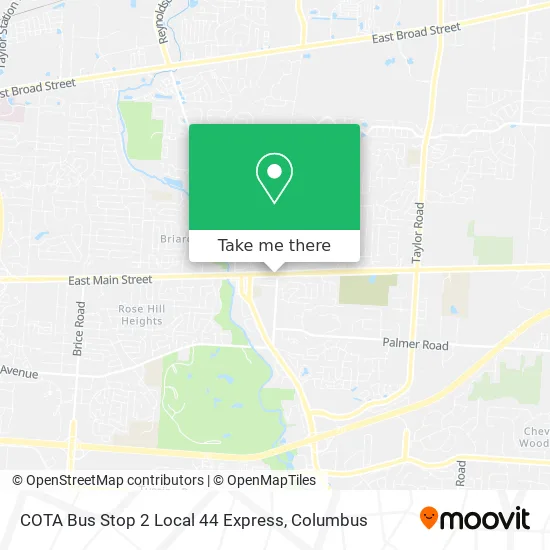 COTA Bus Stop 2 Local 44 Express map