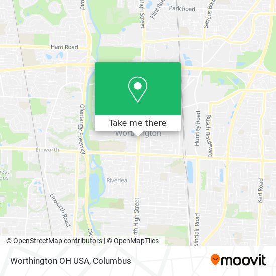 Worthington OH USA map