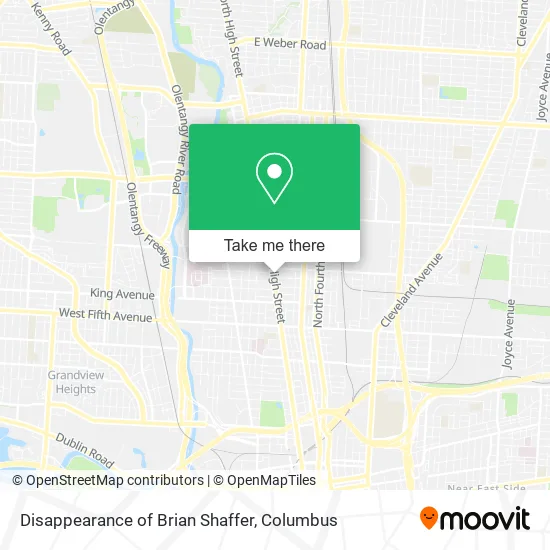 Disappearance of Brian Shaffer map