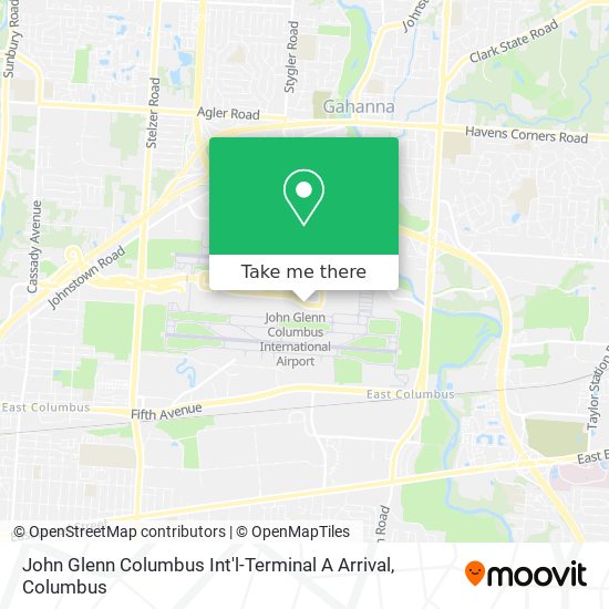 John Glenn Columbus Int'l-Terminal A Arrival map