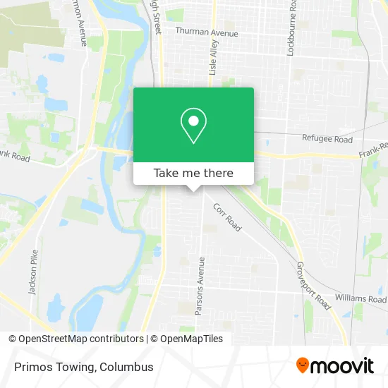 Primos Towing map