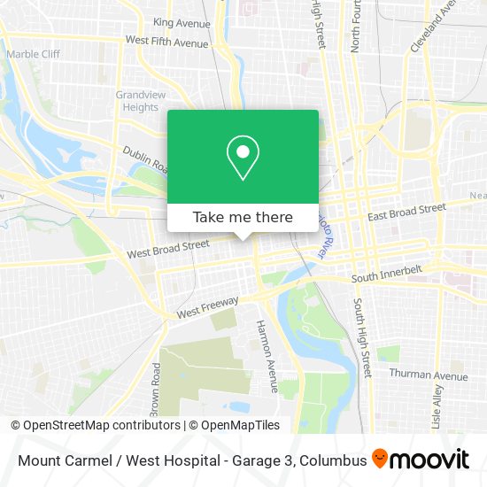 Mount Carmel / West Hospital - Garage 3 map