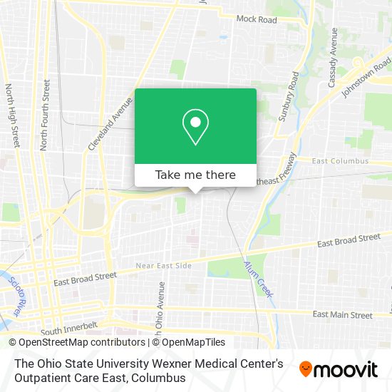 The Ohio State University Wexner Medical Center's Outpatient Care East map