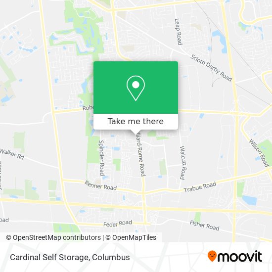 Cardinal Self Storage map