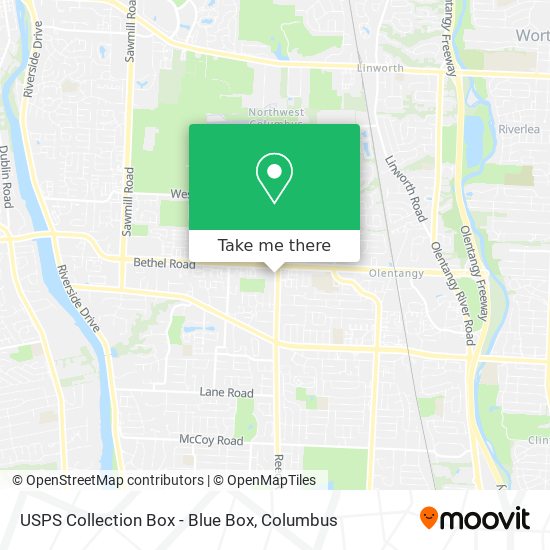 USPS Collection Box - Blue Box map