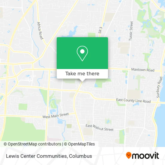 Mapa de Lewis Center Communities