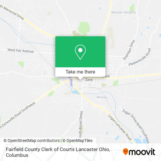 Fairfield County Clerk of Courts Lancaster Ohio map