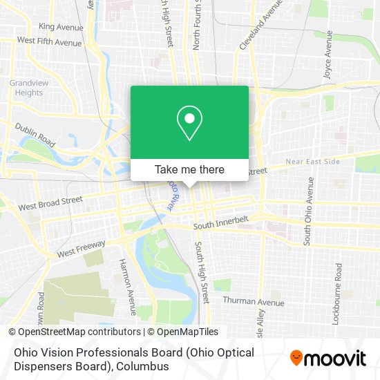 Ohio Vision Professionals Board (Ohio Optical Dispensers Board) map