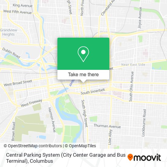 Central Parking System (City Center Garage and Bus Terminal) map