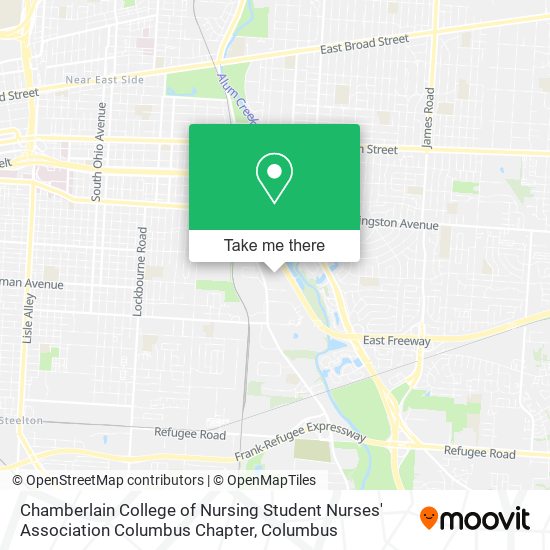 Mapa de Chamberlain College of Nursing Student Nurses' Association Columbus Chapter