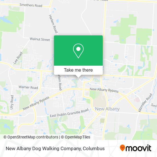 Mapa de New Albany Dog Walking Company