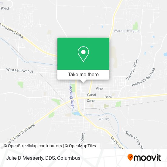 Julie D Messerly, DDS map