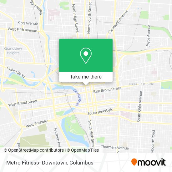 Metro Fitness- Downtown map