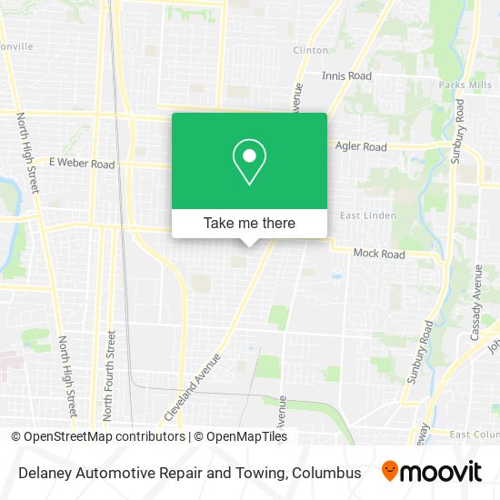 Delaney Automotive Repair and Towing map