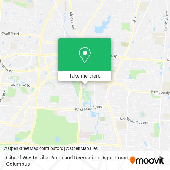 City of Westerville Parks and Recreation Department map