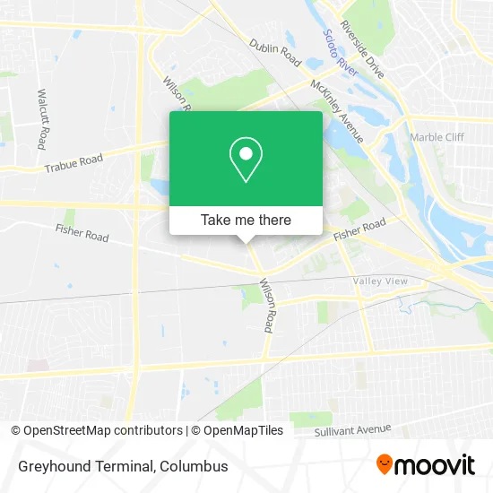 Mapa de Greyhound Terminal