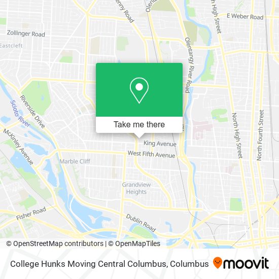 College Hunks Moving Central Columbus map