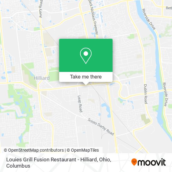 Mapa de Louies Grill Fusion Restaurant - Hilliard, Ohio