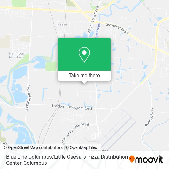 Blue Line Columbus / Little Caesars Pizza Distribution Center map