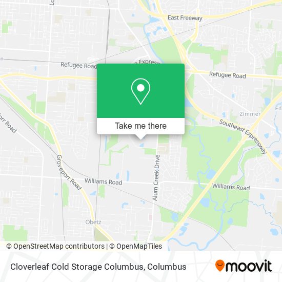 Cloverleaf Cold Storage Columbus map