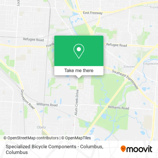 Mapa de Specialized Bicycle Components - Columbus