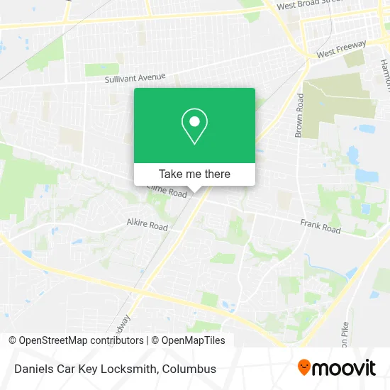 Daniels Car Key Locksmith map