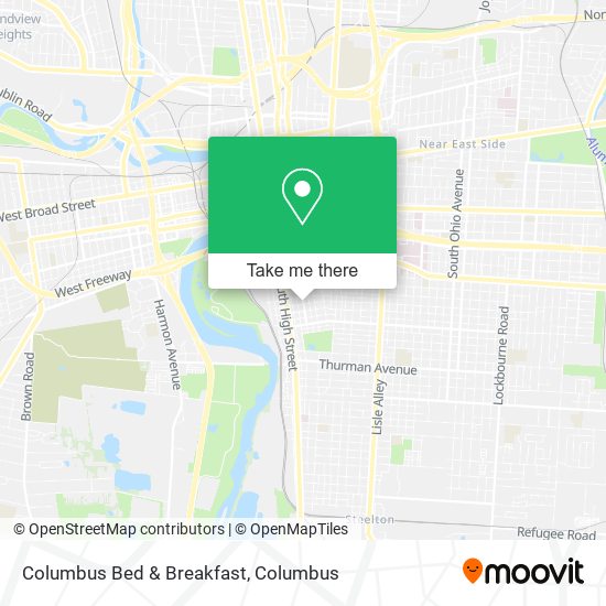 Mapa de Columbus Bed & Breakfast