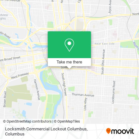 Mapa de Locksmith Commercial Lockout Columbus