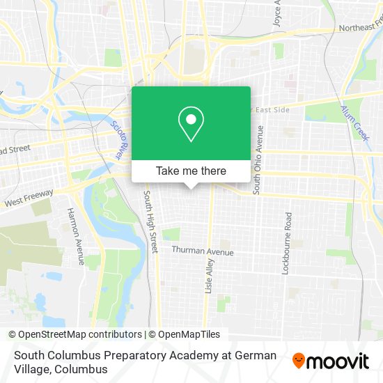 South Columbus Preparatory Academy at German Village map