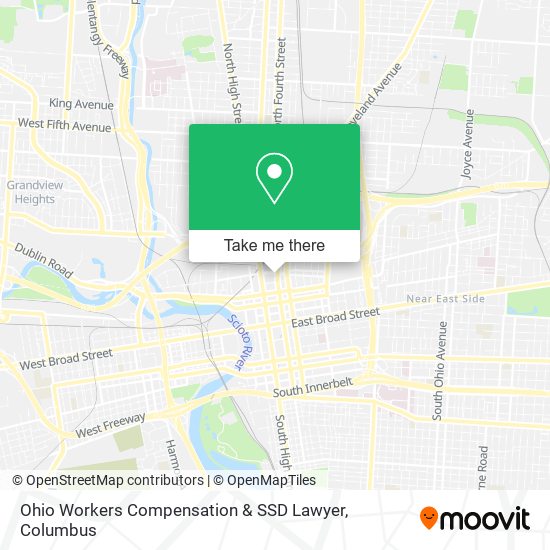 Mapa de Ohio Workers Compensation & SSD Lawyer