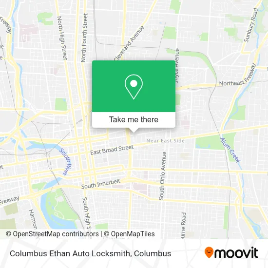 Columbus Ethan Auto Locksmith map