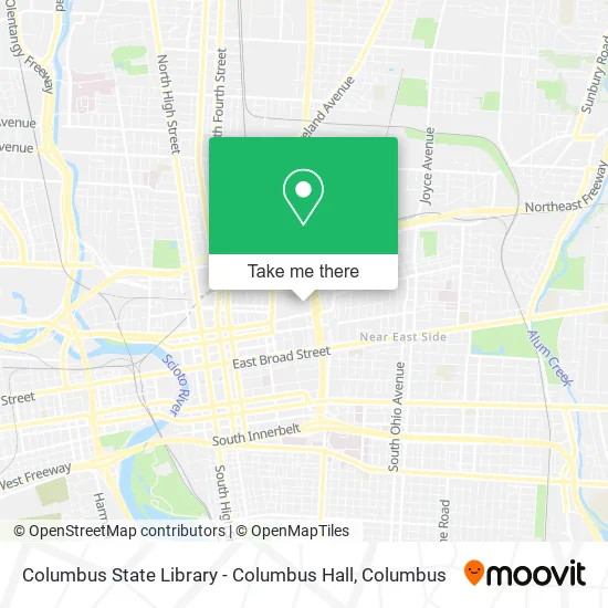 Mapa de Columbus State Library - Columbus Hall