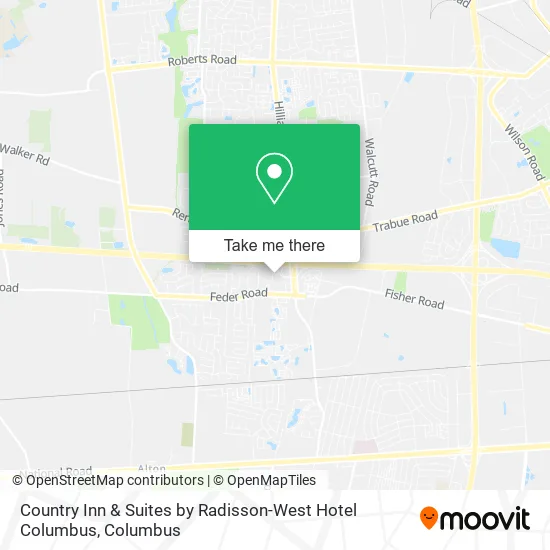 Mapa de Country Inn & Suites by Radisson-West Hotel Columbus