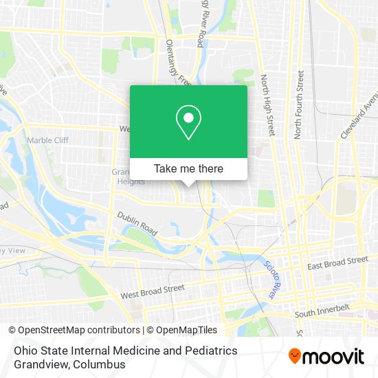 Ohio State Internal Medicine and Pediatrics Grandview map