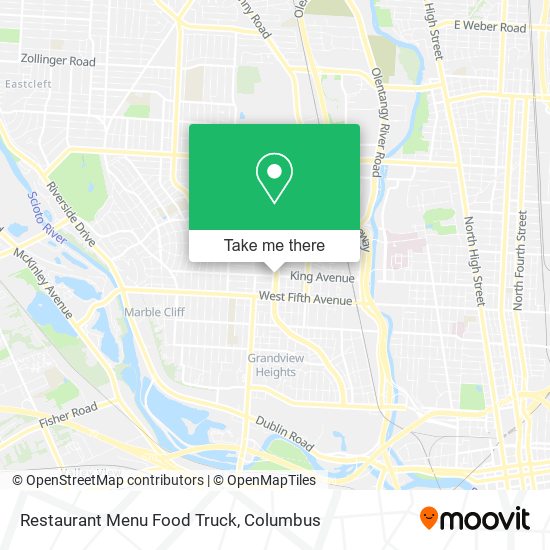 Mapa de Restaurant Menu Food Truck