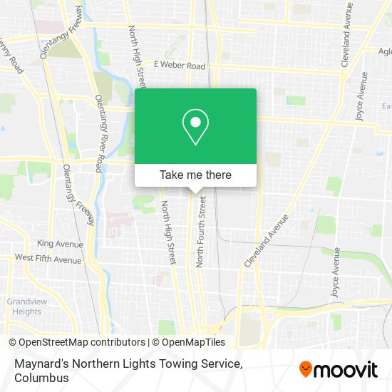 Maynard's Northern Lights Towing Service map