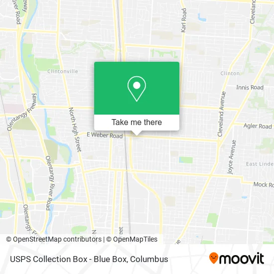 USPS Collection Box - Blue Box map
