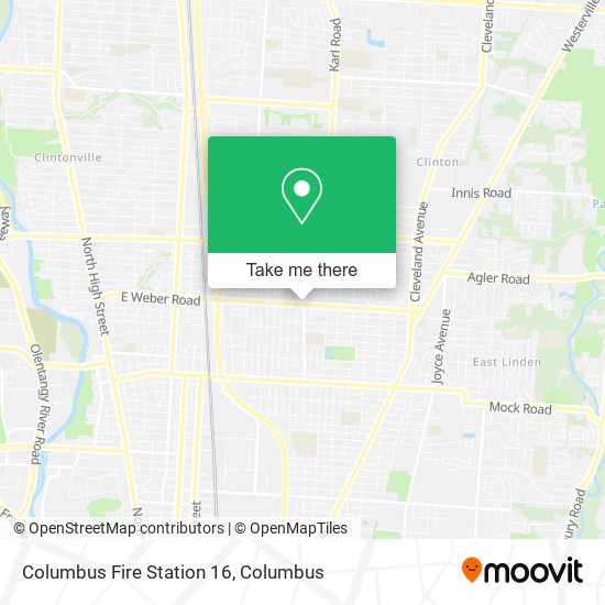 Columbus Fire Station 16 map