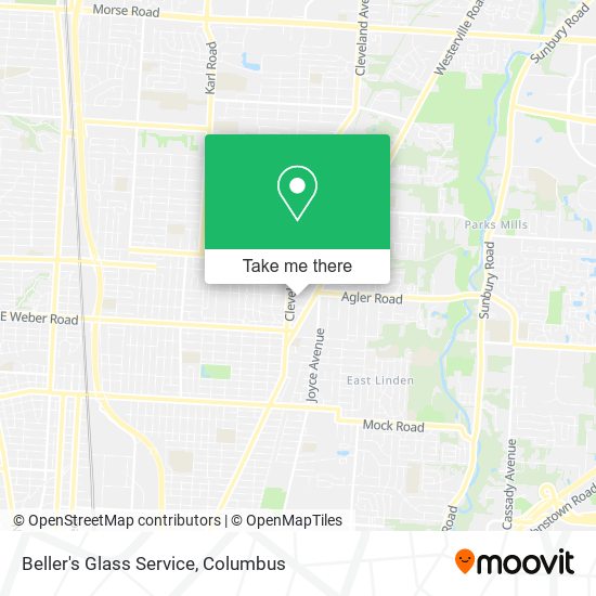 Beller's Glass Service map