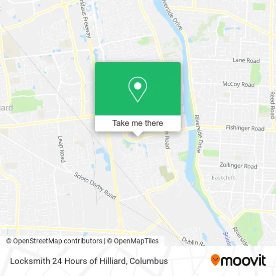 Mapa de Locksmith 24 Hours of Hilliard