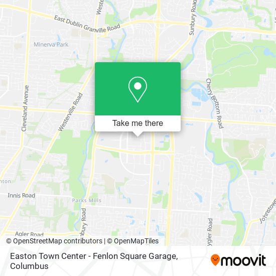 Mapa de Easton Town Center - Fenlon Square Garage