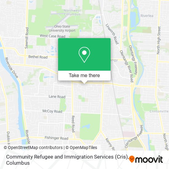 Mapa de Community Refugee and Immigration Services (Cris)