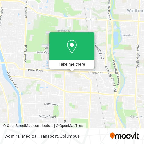 Admiral Medical Transport map