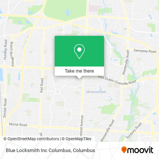 Mapa de Blue Locksmith Inc Columbus