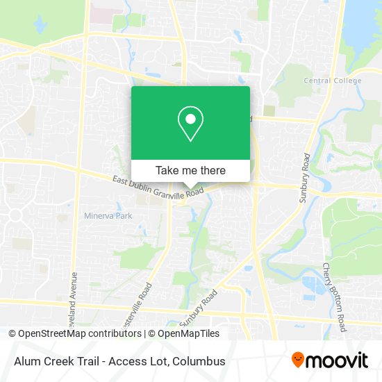 Alum Creek Trail - Access Lot map