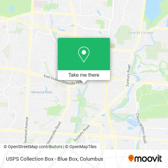 Mapa de USPS Collection Box - Blue Box