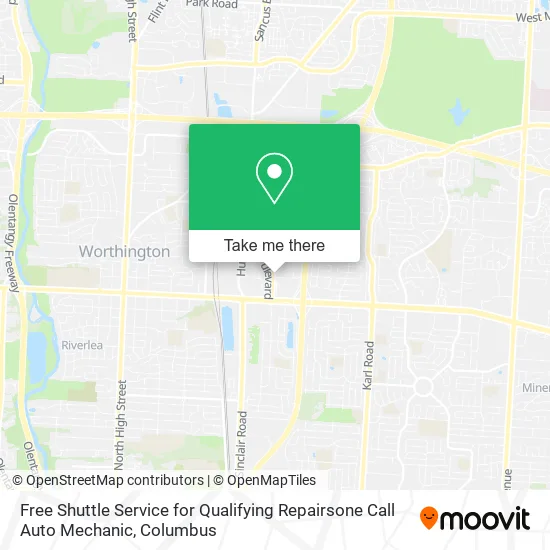 Mapa de Free Shuttle Service for Qualifying Repairsone Call Auto Mechanic