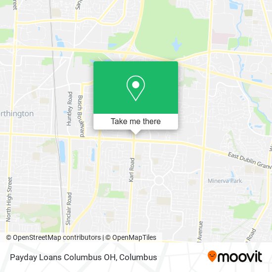 Mapa de Payday Loans Columbus OH